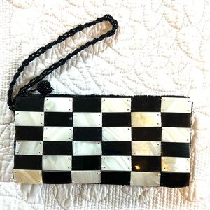 Mother of Pearl Checkered Purse Wristlet by Mod